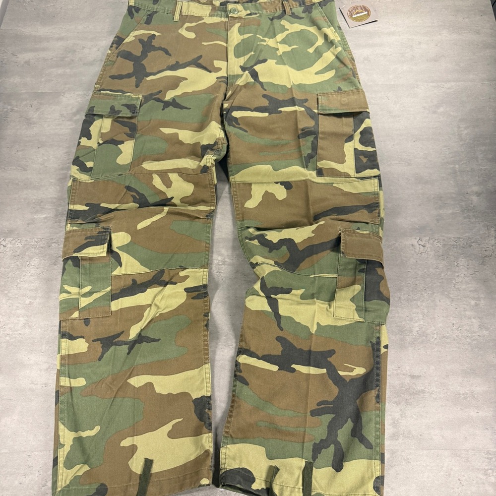 Backbone Cargo Pants Mens 42 Green Camouflage Woodland Utility Tactical Trousers